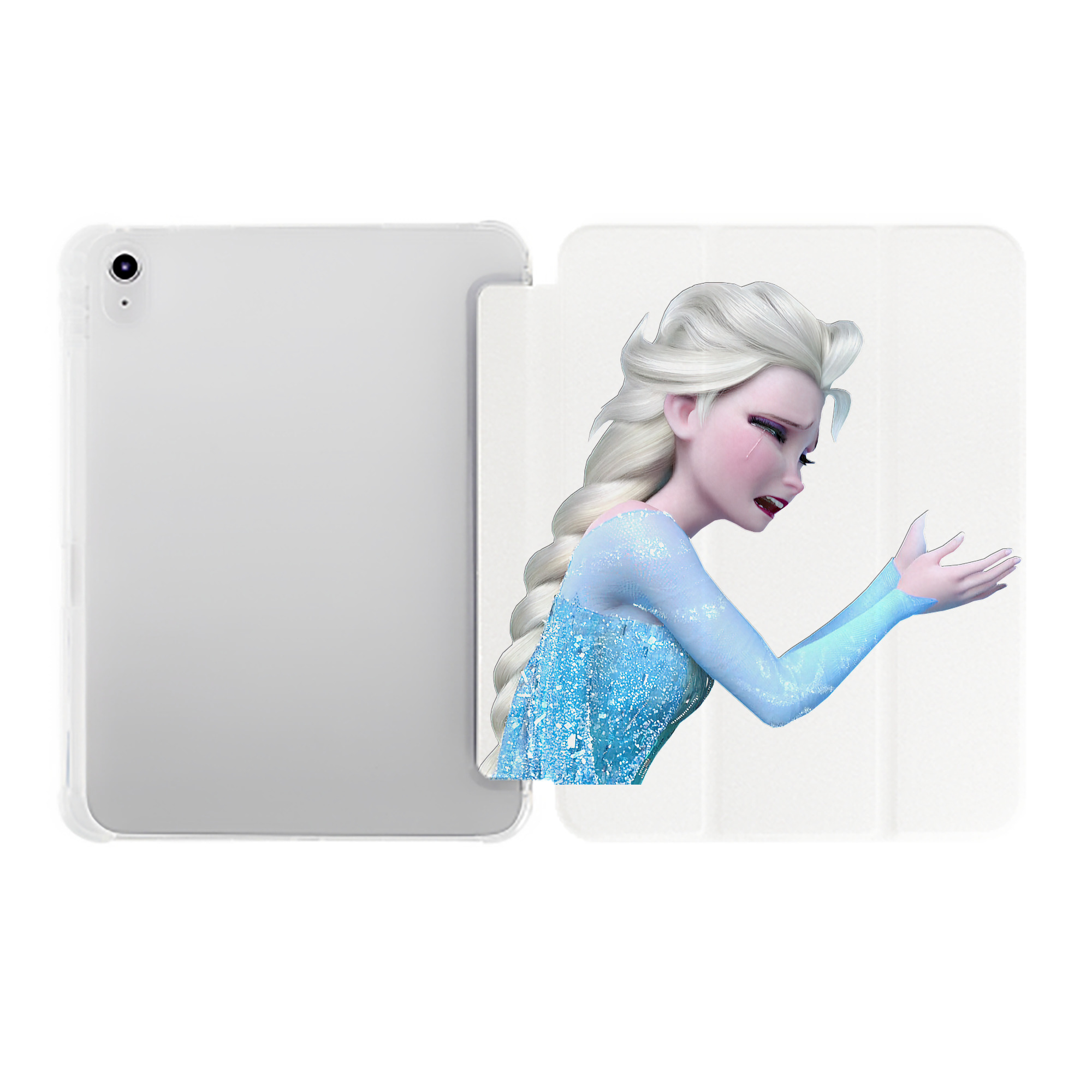 （画像用） アナと雪の女王 アンナ エルサ Frozen Anna Elsa IPad ケース ペン収納付き 三つ折りスタンド PUレザー×シリコン 対応機種9.5/10.5/10.9インチ